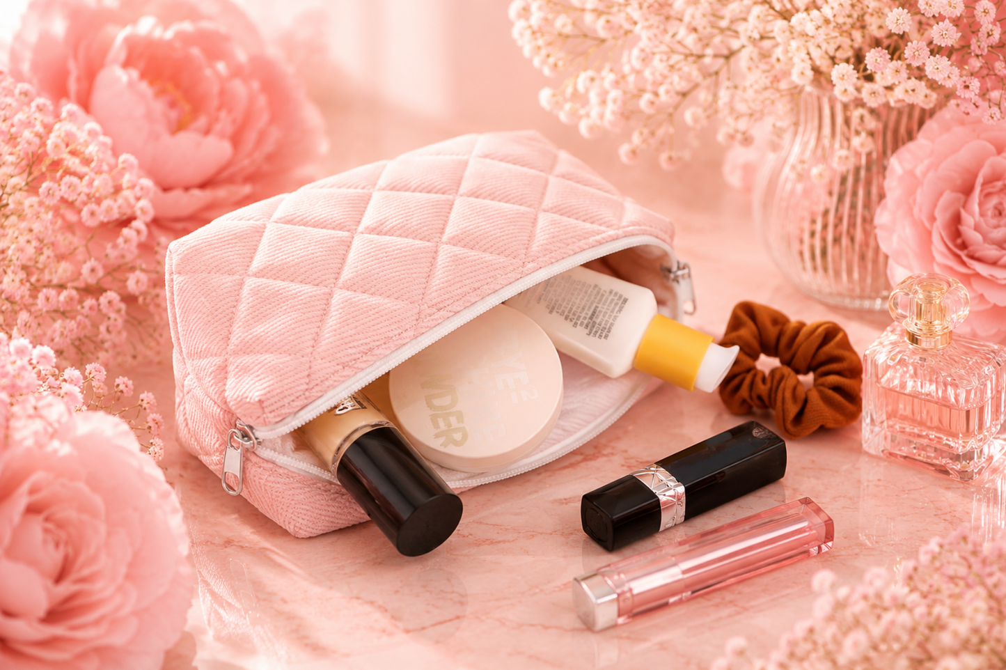 Bloom Beauty™ Corduroy Cosmetic Pouch